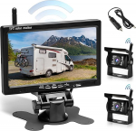Kahe traadita digitaalse tagantvaate kaamera 7-tollise LCD-ekraaniga, veekindel &ouml;ise n&auml;gemise tagavarakaamera veoautodele, matkaautodele, haagistele, haagissuvilatele, furgoonidele, sigaretis&uuml;&uuml;taja pistikuga