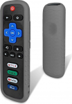 Roku kaugjuhtimispuldi &uuml;mbris - keskkonnas&otilde;bralik silikoonist materjal, kukkumiskindel, tolmukindel, pestav, &uuml;hildub enamiku Roku h&auml;&auml;lpuldi mudelitega, Roku TV puldi &uuml;mbris (hall)