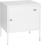 hjh OFFICE UMEO 743025 Metal Cabinet Small White / Gold Metal Side Cabinet in Industrial Design 50 x 45 x 35 cm