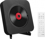 Adirigo kaasaskantav laua CD m&auml;ngija Bluetoothiga - Kpop muusika seinale paigaldatud CD m&auml;ngija sisseehitatud topelt HiFi k&otilde;lar multifunktsionaalne koos kaugjuhtimispuldiga (must)