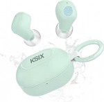 KSIX Neutron traadita k&otilde;rvaklapid, t&otilde;elised traadita stereoklapid, multifunktsionaalne nupp, k&otilde;ned, h&auml;&auml;lassistent, laadimiskarp karabiiniga, autonoomia 4 tundi + 16 tundi, USB-C, IPX4 veekindel, roheline