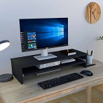 Henor, puidust monitori tugi eemaldatava riiuliga, teleriekraani t&otilde;stuk - 82 x 32 x 18 cm - toetab 50 kg - grafiitne