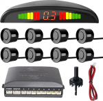 MOCNT auto parkimisabi 8 andurit tagurdamise abi auto tagurdamise alarm parkimiss&uuml;steem tagumised parkimisandurid tagurdamise parkimisabi tagurdamise radars&uuml;steem helisignaal hoiatus mustanahaline