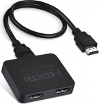HDMI Splitter 1 in 2 Out samaaegselt 4K 60HZ, avedio lingid HDMI Splitter 1 in 2 Out Dual Monitori jaoks, ainult peegel, mitte laiendada, toetab HDMI 2.0b, HDCP2.2, automaatne skaleerimine, Full HD 1080P 3D