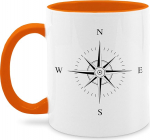 Kruus 325 ml - avaldus - kompass - must - 325 ml - oranž - &uuml;tlused kohvitass avaldused purjetamine teetass kohvitassid kompass roosi