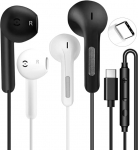 USB C k&otilde;rvaklapid iPhone 16/15 Pro Max/Plus, juhtmega k&otilde;rvaklapid mikrofoni ja helitugevuse reguleerimise, HiFi stereom&uuml;ra summutamise, C-t&uuml;&uuml;pi k&otilde;rvaklapid, juhtmega iPad Pro, Samsung Galaxy jaoks