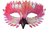Cupimatch 3D Raven Mask koos noka ja sulgedega, roosa, roheline, sinine, must, gootiline Raven mask, reguleeritav elastne lint, pool n&auml;omask Halloweeni, maskiballi, karnevali, cosplay, Unisex jaoks.