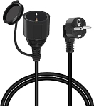 GELRHONR pikenduskaabel, v&auml;listingimustes kasutatav pikenduskaabel lamedate pistikute kaitsekontaktidega v&auml;listingimustes veekindel 16A 250V kaitsekontaktiga pistik t&uuml;&uuml;p F (CEE 7/7) pistikupessa (CEE 7/7) (1~M)