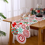 J&otilde;ulud ruuduline palli lauajooksja Lille lauajooksja Candy lauamattad Kontrollida k&ouml;&ouml;gilaua ornamentide jooksja Kodukaunistusmatt J&otilde;ulupidu dekoratsioon 180 x 45 cm (Candy)