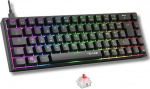 G-Lab Keyz Titanium mehaaniline klaviatuur 65% QWERTY USB m&auml;nguklaviatuur punase l&uuml;litiga Kohandatav Anti-Ghosting programmeeritavad makros PC PS4 PS5 Xbox Black