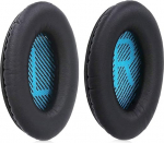 Asendatavad k&otilde;rvapadjad Bose QC25 QC15 QC2 AE2 AE2i AE2w SoundTrue AEII SoundLink AEII k&otilde;rvaklappidele MMOBIEL - Pehme m&auml;luvaht k&otilde;rvapadjad - m&uuml;raeristavad asenduspadjad - must/sinine v&auml;rvus