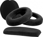 Geekria Velvet asendusk&otilde;rvapadjad HD598 HD598SE HD598CS HD515 HD555 HD595 HD518 k&otilde;rvapadjad ja peapaelapadjad + peapaelapadi + peapaelapadi/asenduskomplekt (tihe samet/must)