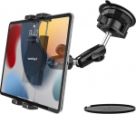 woleyi Tugev iminapakettide hoidja auto ees, veoauto / auto armatuurlaua tuuleklaasi tahvelarvuti hoidja, raskeveokite autokinnitus iPadile, Galaxy Tab, Lenovo, 4-12,9-tollised mobiiltelefonid ja tahvelarvutid