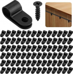 Mustad nailon P-klambrid, rasked kaabliklambrid turvalise juhtmestiku jaoks, plastklambrid ja kaabliklambrid jalgratastele, autodele, DIY ja koduseks kasutamiseks, vastupidavad P-klambrite korraldajad (1/4" pakett 100)