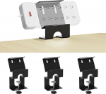 Pistikupesa hoidja 4 tk, reguleeritav klamber 5-10 cm ribade jaoks, metallist silikooniga (must)