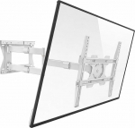 TiTon 100 cm seinakinnitus TV seinakinnitus, pikk p&ouml;&ouml;rdvarras, kallutatav, p&ouml;&ouml;ratav, p&ouml;&ouml;ratav, t&otilde;mmatav, telerile u. 42-75 tolli kuni 60 kg kuni VESA 600 x 400 mm, TV-kinnitus, valge