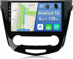 [6GB + 128GB] Android 15 autoraadio Nissan X-Trail Qashqai (2014-2018)-[Integreeritud CarPlay/Android Car/DSP/GPS]-10,1-tolline IPS CAM + MIC-DAB/peeglilink/Bluetooth 5.0/360 kaamera/juhtimisratta juhtimine
