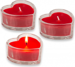3 k&uuml;&uuml;nla komplekt k&auml;sitsi valmistatud s&uuml;dameklaasist - elegantsed k&uuml;&uuml;nlad romantilise atmosf&auml;&auml;ri loomiseks (punane)