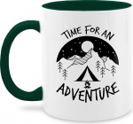 Q9061 Mug 325 ml - Statement - Time for an Adventure - Black - 325 ml - Petrol Green - Lausungid kohvitassid