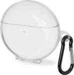 Geekria TPU &uuml;mbris, mis &uuml;hildub Huawei FreeBuds 4 True Wireless k&otilde;rvaklappidega, k&otilde;rvaklappide kaitsekott, v&otilde;tmehoidja konksuga, laadimisport, eesmine LED n&auml;htav (l&auml;bipaistev)