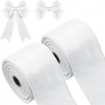 2 rulli 2.5 tolli 10 meetrit j&otilde;ulukingituspaelad &uuml;hepoolsed sametpaelad lihtsad sametpaelad kingituste pakendamiseks k&auml;sit&ouml;&ouml;ks j&otilde;ulupuu p&auml;rg j&otilde;ulukaunistus (valge)