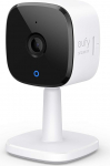 eufy indoor security cam 2K plug-in surveillance camera for indoor use with wifi function, people detection, IP camera, voice assistant, motion sensor, night vision, homebase not required.