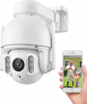 2K PTZ turvakaamera WiFi v&auml;ljas WiFi 5G automaatne 360 kraadi j&auml;lgimine &ouml;ine n&auml;gemine v&auml;rv 50M RTSP Inimese / s&otilde;idukite h&auml;iresignaal Laepealne paigaldus IP66