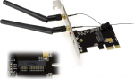 KALEA-INFORMATIQUE PCIe x1 kontroller M.2 (M2 NGFF E Key) WiFi ja Bluetooth &uuml;hildub Intel 3160/68 7260/65 8260/65 BCM 94352 94371 Qualcomm DW1537 1810-ga