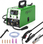 200A 240V 5-in-1 keevitusmasin: MIG/MAG, keermestatud traat ilma gaasita, MMA, Lift TIG - &uuml;hilduv Spool-P&uuml;stoliga, s&uuml;nergiline juhtimine, IGBT-inverter, LED-ekraan - professionaalidele ja DIY-le