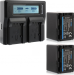 2 x aku VW-VBT 380 E-K 4040 mAh + Blumax topeltlaadija VW VBT 380 E-K akule Topeltlaadija 2 aku &uuml;heaegseks laadimiseks