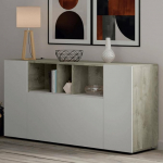 Dmora - Paterson Sideboard, Living Room Sideboard, Living Room Buffet with Compartments, TV Stand, Modern Wardrobe with 3 Doors, 150 x 41 x 76 cm, White and Oak