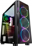 Empire Gaming Diamond PC-korpus, Gamer ARGB Medium ATX Tower fassaad, valmistatud teemantpleksiklaasist ja turvaklaasist k&uuml;ljeuks, 4 ventilaatorit, 5 V LED RGB adresseeritav, 120 mm