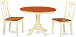 East West Furniture HLKE3-BCH-LC 3-osaline &uuml;mmargune s&ouml;&ouml;gilauakomplekt HLKE3-BMK-W Buttermilk ja kirsika