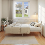 P&auml;eva voodiraam 90 x 200 cm voodi, metallist veekindel perevoodi, k&uuml;lalisvoodi, metallvoodi, noortevoodi, &uuml;heinimesevoodi, diivanvoodi magamistuppa, elutuppa, valge