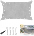 Ristk&uuml;likukujuline p&auml;ikesevarju Sail 3x4M, v&auml;ljas veekindel UV-blokk p&auml;ikesevarju varikatuse varikatus koos tasuta k&ouml;ie helehalli p&auml;ikesekaitsega aia jaoks v&auml;ljas Patio hoovis