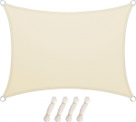 Larmnee p&auml;ikesepurje P&auml;ikesekaitse koos paigaldusk&ouml;itega 3 x 4 m PES ristk&uuml;likukujuline aia r&otilde;dule Ilmastikukaitse Vetth&uuml;lgav UV-kaitse Rebimiskindlus v&auml;ljas Beež valge EWH34SP02