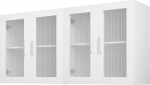 VEVOR seinakapp pesuruumi jaoks, 2-tasandiline seinale riputatav kapp reguleeritava riiuliga, k&ouml;&ouml;gikapp 4 uksega, k&ouml;&ouml;k, vannituba, pesumaja, 122 x 30,0 x 61 cm, 72,6 kg kandev&otilde;ime &uuml;lemine osa