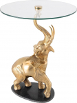 Riess Ambiente K&auml;sitsi valmistatud Elevant k&uuml;ljelaud 80 cm Kuldne metallist turvaklaasist marmorist alus K&auml;sitsi valmistatud kohvilaud Elutoa laud Diivanilaud Dekoratiivne telefonilaud