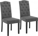 Lestarain LCNI120001-2 S&ouml;&ouml;gitoatoolid, k&ouml;&ouml;gitoolid k&otilde;rge seljatoega, linase kattega polsterdatud tool, kaasaegsed toolid s&ouml;&ouml;gituppa, k&ouml;&ouml;ki, elutuppa, t&auml;ispuidust jalad, tumehall, tumehall