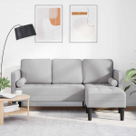 Generisch diivanikomplekt padjaga Cloud Grey 173 x 131 x 67 cm Pol&uuml;ester, M&ouml;&ouml;bel, Diivanid, 42001922