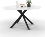 IDMarket - ALIX pikendatav &uuml;mmargune s&ouml;&ouml;gilaud 4-8 inimesele Spider Leg Metal Black Table Top Marmor Effect Alaska 110-150 cm