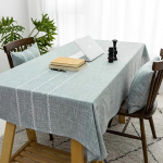 Home Brilliant Green laudlinad Party, 5 v&auml;rvi ja 4 suurust, Faux Linen Striped Tablecloth (52 x 102 tolli) k&ouml;&ouml;gi s&ouml;&ouml;gilauale, laudlinad ristk&uuml;likukujulised, 52 x 102 tolli, hallikas roheline