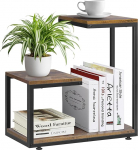 ZOXILEN G Shaped Side Table, 3-Tier Side Table for Indoor Couch Small Sofa Coffee Table with Metal Frame for Living Room Bedroom Bedside Table Bedside Table