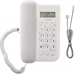 Juhtmega telefon, Juhtmega seinatelefon, Juhtmega lauatelefon, lauatelefon, FSK/DTMF Home Hotel, juhtmega lauatelefon koos k&otilde;neekraaniga kontorile koju (valge)