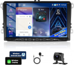 4GB + 64GB autoraadio VW Passat B6 T5 Golf 5 6 Polo 6R Tiguan T5 Jetta Seat Skoda juhtmevaba Carplay, Android Auto GPS Bluetooth WiFi FM/RDS SWC Canbus EQ + AHD tagurduskaameraga