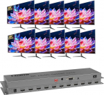 HDMI 2.1 Splitter 8K @ 60Hz HDMI Splitter 1 in 10 Out Car Switch Multi HDMI Port Switch Support 4K @ 120hz 40Gbps Multiple HDMI Adapter for TV Monitor Support EDID HDR 3D CEC Output
