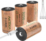 4er Pack D / LR20 wiederaufladbare Lithium-Ionen Batterien - 9250 mWh, 1,5 V, gro&szlig;e D-Batterien, inkl. USB-C kaabel, ideal f&uuml;r Campinglampen, ferngesteuerte Spielzeugautos, tragbare LED-Taschenl