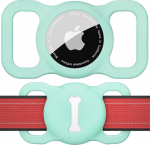 Air Case koera kaelarihma jaoks, lemmikloomade silmusehoidja Apple Air Tag GPS j&auml;lgimise otsija jaoks, silikoonist Air Tags kaitsev &uuml;mbris koos luumustriga, &otilde;&otilde;nes lemmikloomade tarvikud