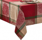 Elrene Home Fashions Prestige Poinsettia Jacquard puuvillane ristk&uuml;likukujuline laudlina 60" x 84"