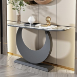 Slim Konsole Sofatisch mit Metallrahmen Schmaler Beistelltisch f&uuml;r Wohnzimmer, Flur, Foyer, Eingangsbereich